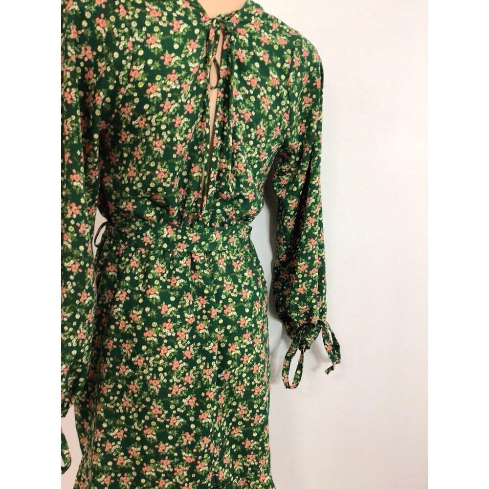 Boho Floral Green Dress Womens Large - Picture 5 of 8